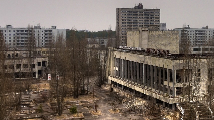 A cidade-fantasma de Pripyat, onde está a usina nuclear de Chernobyl.
