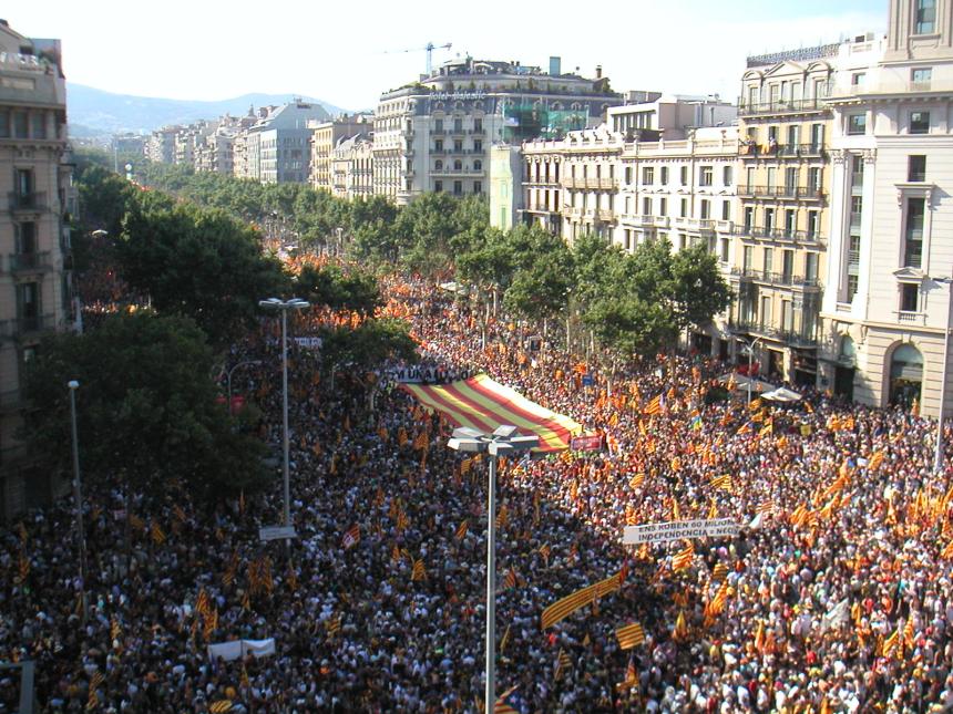 Manifestação pela independência em Barcelona