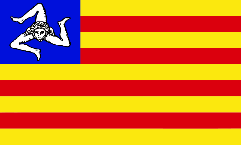 Bandeira proposta da Sicília independente 