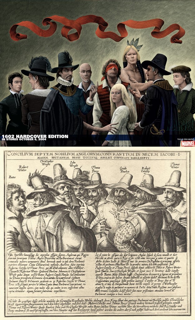 colagem marvel 1602 fawkes